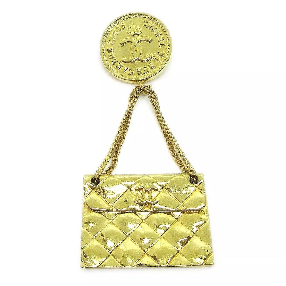 Chanel Bag Brooch Pin Gold 26 31538